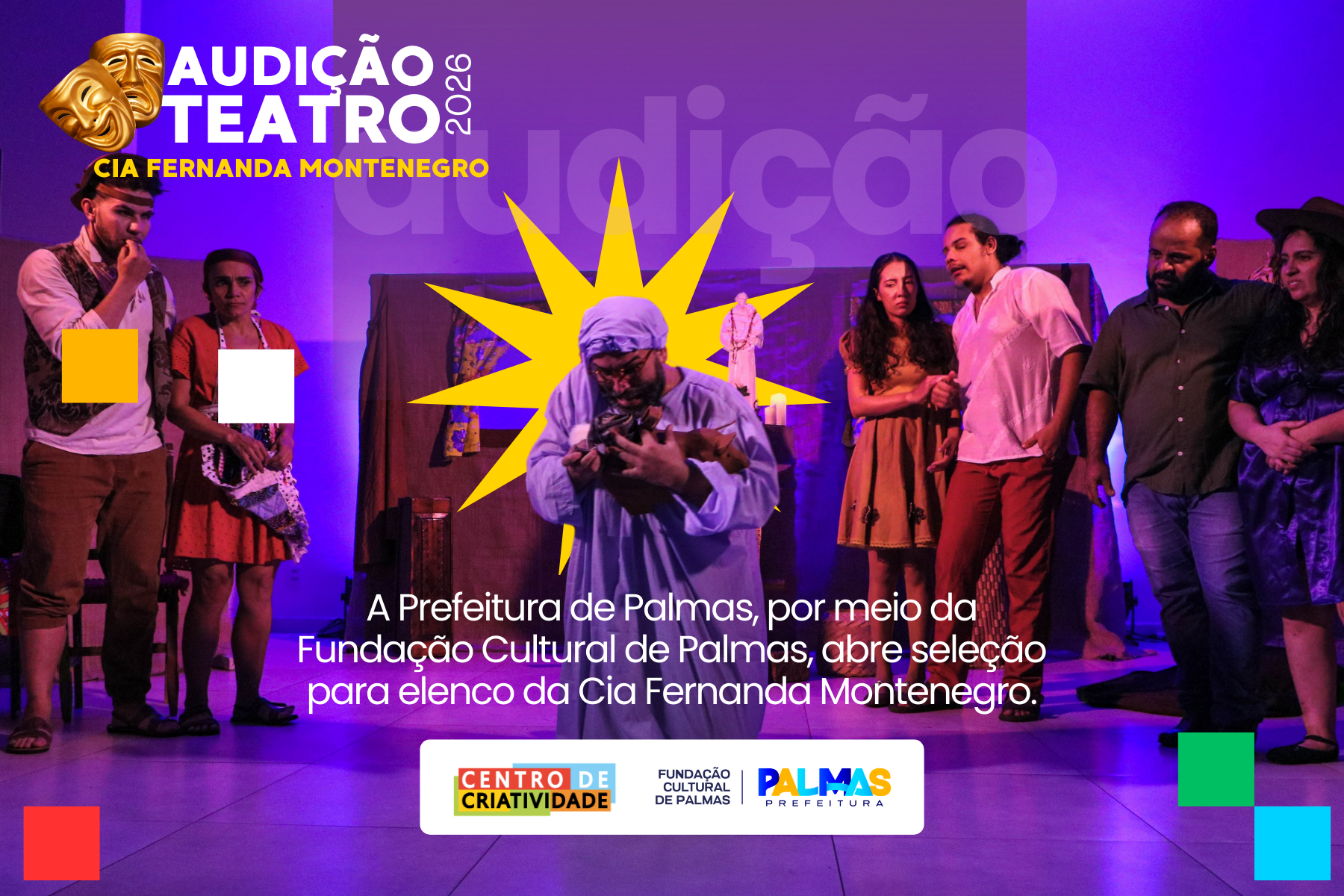 Fundação Cultural de Palmas abre processo seletivo para a Cia de Teatro Fernanda Montenegro
