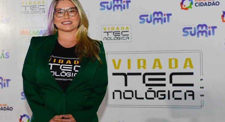 Yrene Nakamura foi anfitriã da Virada Tecnológica, evento de anúncio de novos produtos e soluções tecnológicas para transformação de Palmas em cidade inteligente