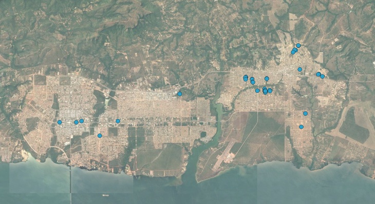 Áreas de risco mapeadas pela Defesa Civil Municipal