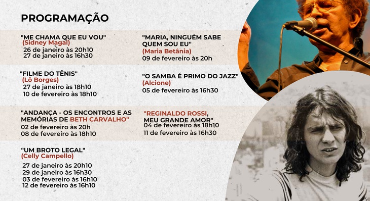 programação da Mosta 'Histórias da Música Brasileira' segue até 12 de fevereiro