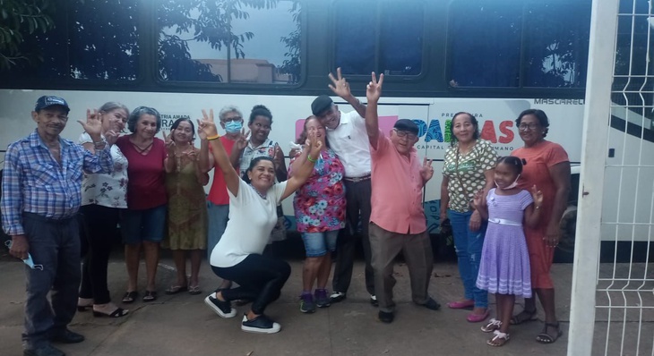 Idosos do Cras Krahô foram levados com ônibus ofertado pela Prefeitura de Palmas.