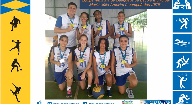 Seleção feminina de basquete da Escola Municipal Maria Júlia Amorim