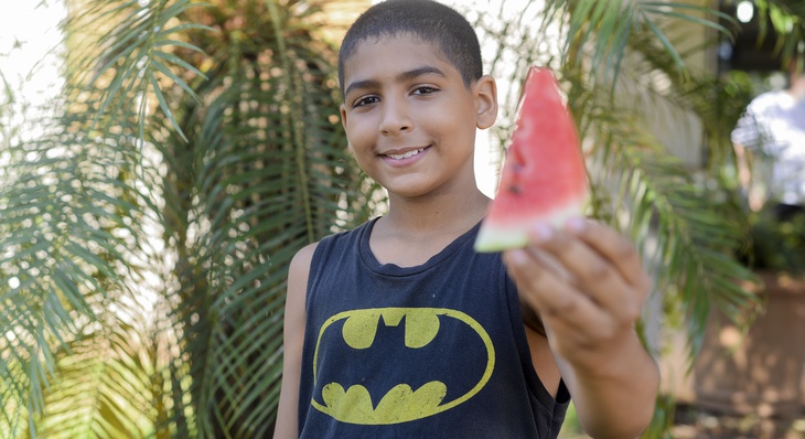 Arthur Máximus, 9 anos, aproveitou o bate papo com a nutricionista para tirar algumas dúvidas sobre alimentos saudáveis.