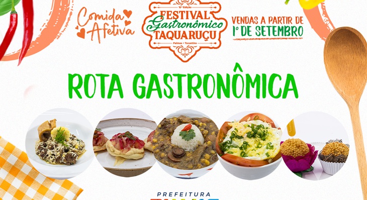 Pratos da Rota Gastronômica estarão disponíveis a partir do dia 1º de setembro