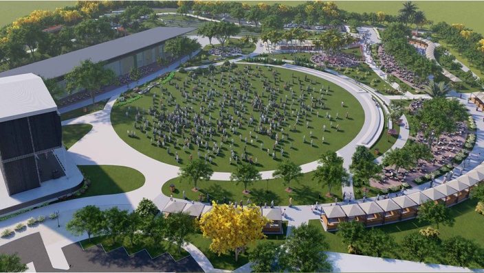 Panorama geral do grande centro de eventos que será construído em Taquaruçu