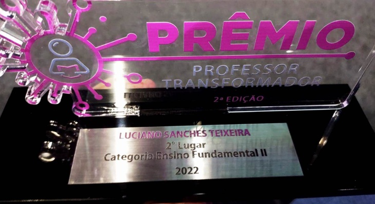 O troféu pelo segundo lugar na maior feira de educação da América Latina vem coroar o trabalho desenvolvido por Luciano na ETI Padre Josimo