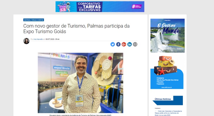 Na Expo Turismo Goiás, o presidente da Agtur aproveitou para divulgar o Festival Gastronômico de Taquaruçu