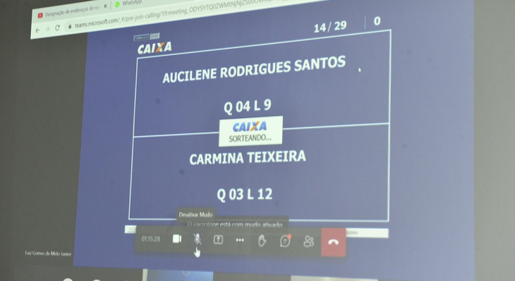 O sorteio eletrônico foi realizado de forma on-line, transmitido pelo canal da Prefeitura de Palmas no Youtube @cidadedepalmas