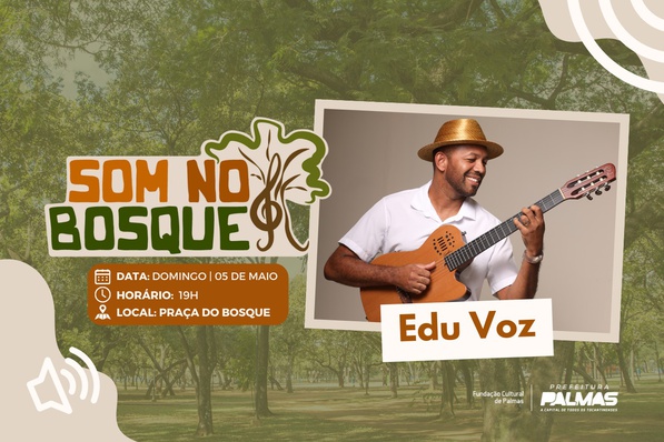 Edu Voz e seu vasto repertório musical promete animar o público da Feira do Bosque
