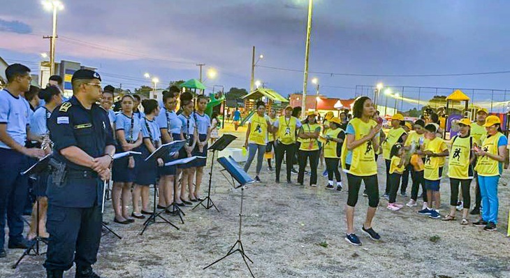 Ação contou com apoio da Orquestra Jovem da Guarda Metropolitana de Palmas