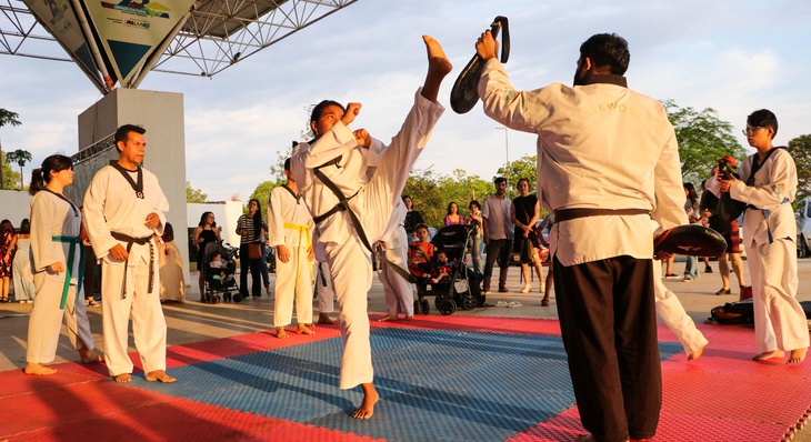 Demonstração de Taekwondo com o mestre Pedro