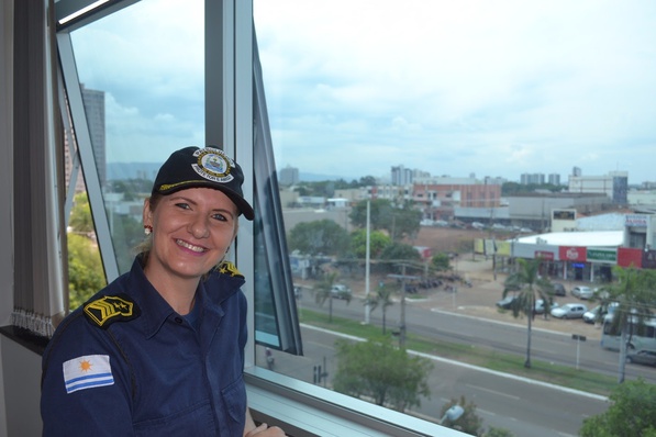 A guarda Letícia Bordin foi a primeira mulher a comandar a GMP. Neste ano de 2022 completa 24 anos de ingresso na instituição | Divulgação: Sesmu