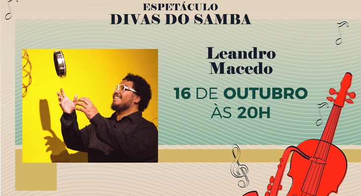 O show ‘Leandro Macedo canta as Divas do Samba’ acontece no próximo dia 16 de outubro, no Theatro Fernanda Montenegro
