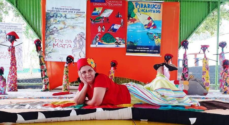 Na oficina a escritora Irma Galhardo fala dos personagens folclóricos regionais a partir da literatura infantil.