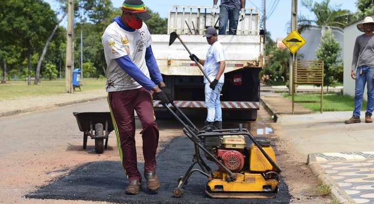 Recuperação de asfalto na quadra Arso 52 realizada na última sexta-feira, 09