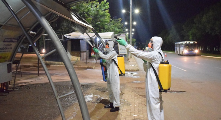 A Estação Javaé, na região Norte da Capital, também recebeu os serviços de limpeza e desinfecção