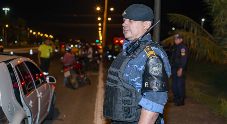 Forças de Segurança  durante Operação Sossego Público neste final de semana nas ruas da Capital