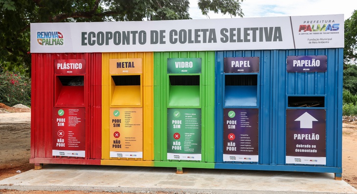 Ecopontos de coleta seletiva de Palmas podem receber diversos tipos de recicláveis