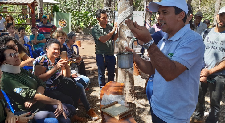 O técnico em agropecuária do Instituto de Desenvolvimento Rural do Estado do Tocantins (Ruraltins), Wandro Gomes Cruz, apresentou todas as peculiaridades para a criação das abelhas sem ferrão