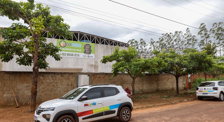 Ecoponto de Pneus está localizado na Alameda Minas Gerais, Quadra 5, Lote 15 do Condomínio Industrial, saída para Porto Nacional