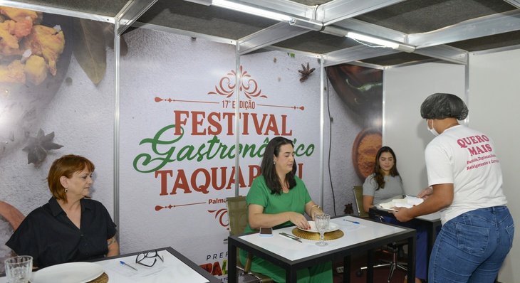 Degustação do 17º FGT na Agtur; apresentação do prato Tapioca Tocantinense - Comidinha Salgada