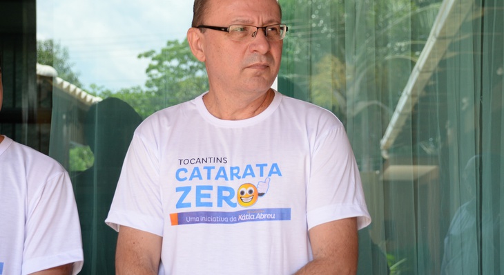 Secretário de Municipal de Saúde de Palmas durante a coletiva de imprensa sobre o lançamento da Ação "Tocantins - Catarata Zero"