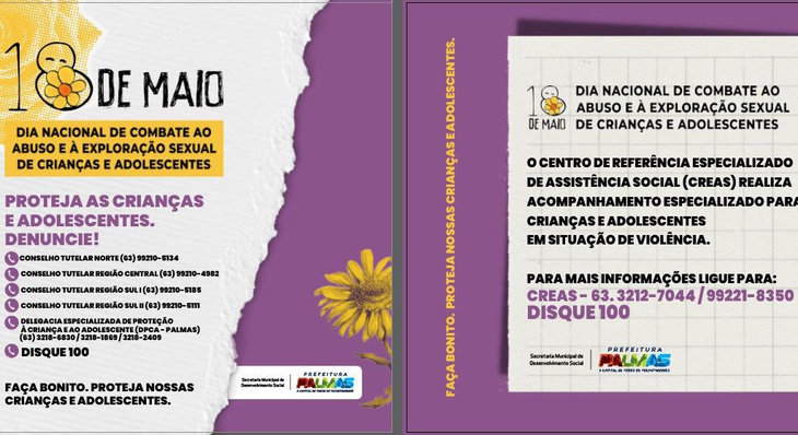 Dia 'D' da Campanha do Maio Laranja será marcado por caminhada na Avenida Tocantins