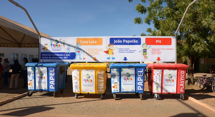Palmas possui diversos pontos de coleta de resíduos que serão destinados à reciclagem 