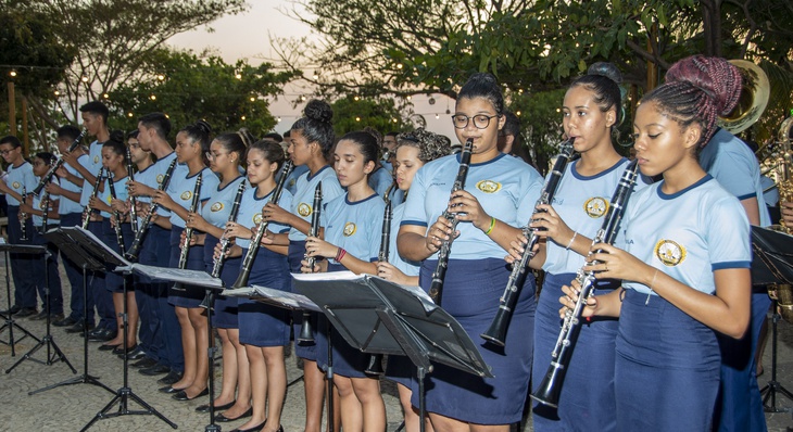 Orquestra formada por jovens da Guarda Metropolitana de Palmas abrilhantaram a noite