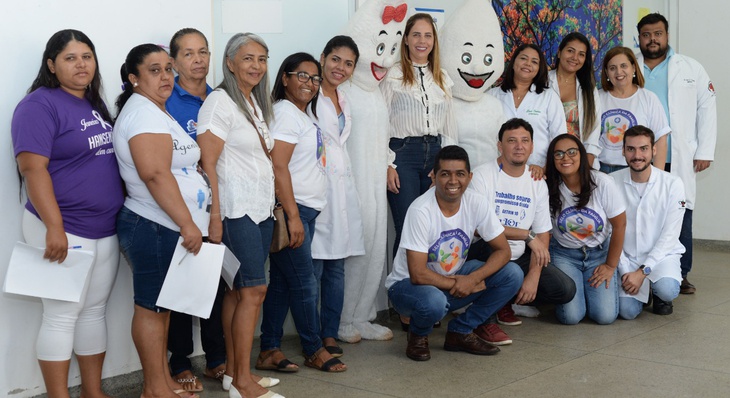 Equipe da saúde no Dia ‘D’ da campanha de vacinação contra o sarampo
