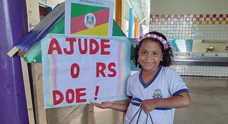 Crianças também se mobilizam em campanha em prol do povo gaúcho