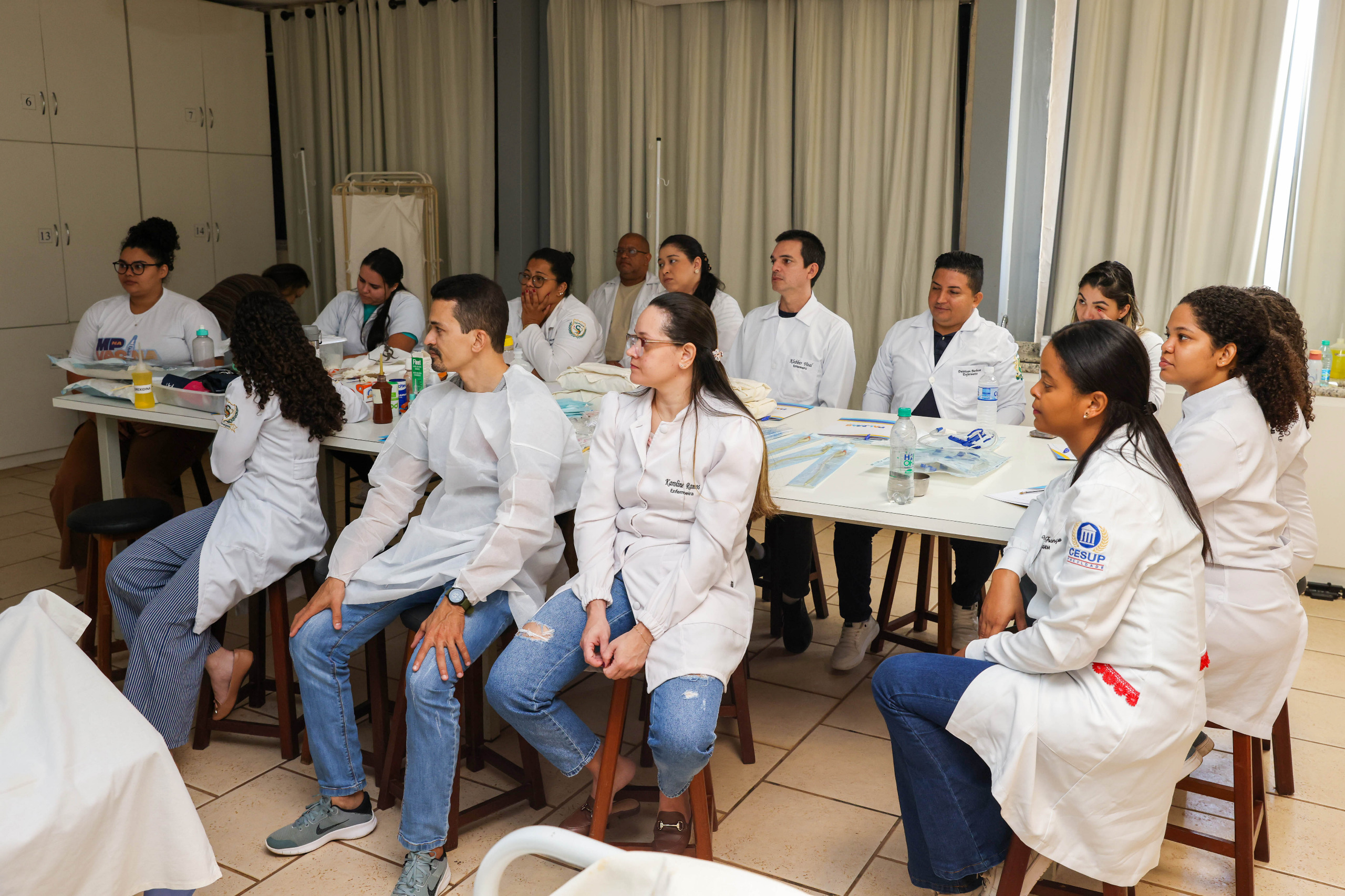 Ao todo, cerca de 40 enfermeiros, divididos em três turmas, participaram do curso realizado pela Semus em parceria com a Fesp e a Ulbra