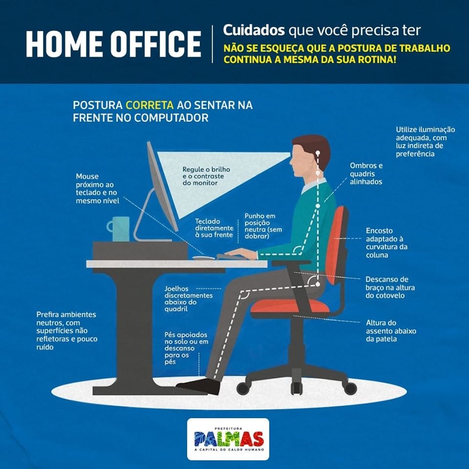 #FiqueBemEmCasa: Centro de Referência em Fisioterapia de Palmas dá dicas para manter uma rotina saudável trabalhando de casa