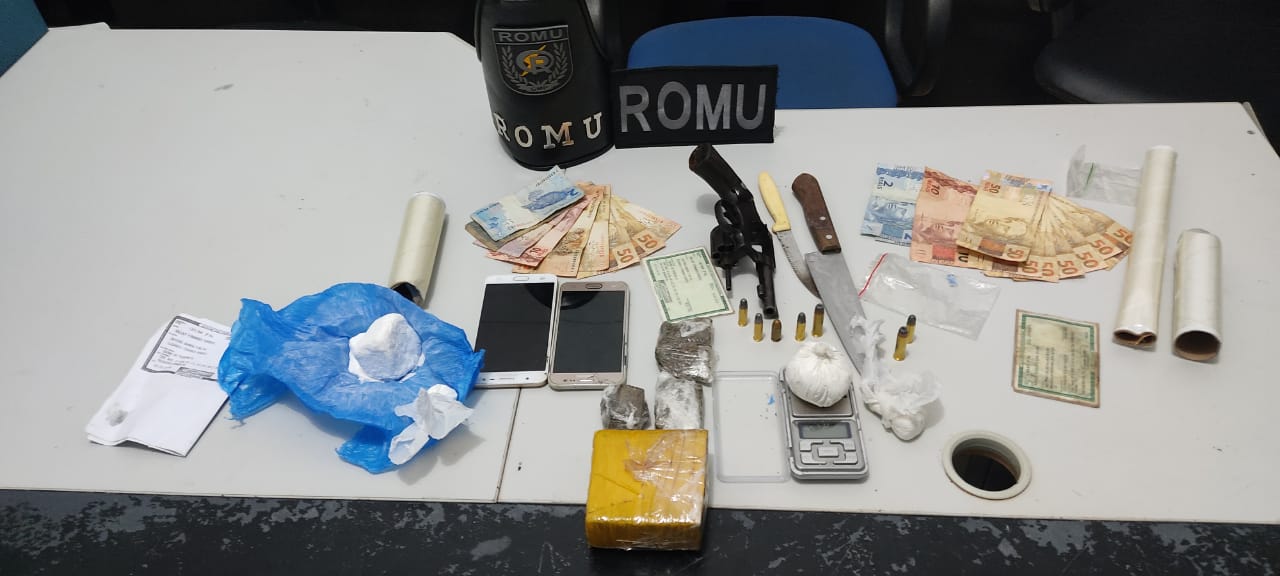 Romu apreende arma, drogas e munições durante patrulhamento na região Norte de Palmas
