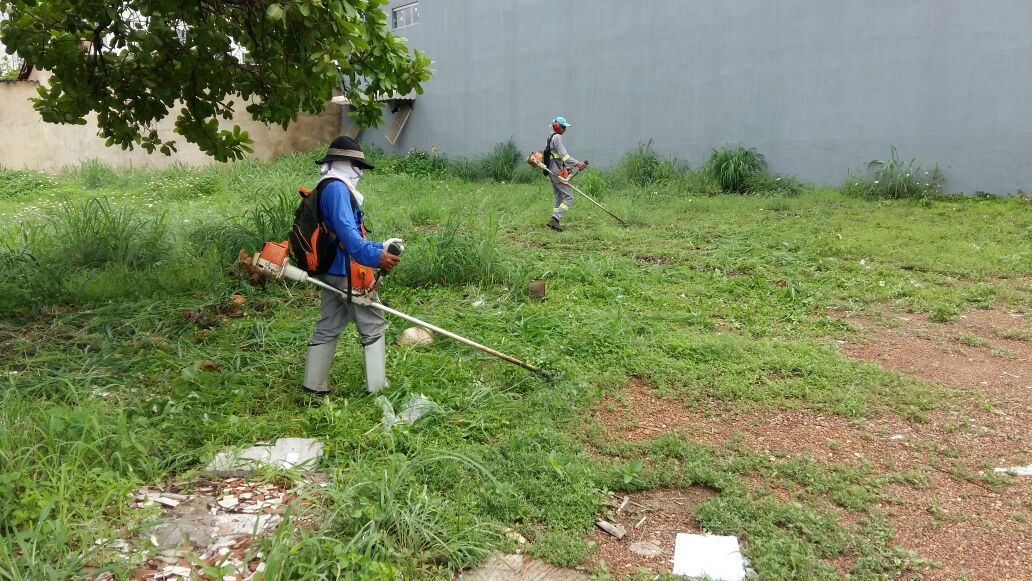 Prefeitura realiza serviços de roço, retirada de entulhos e pintura de meio fio em várias regiões da Capital