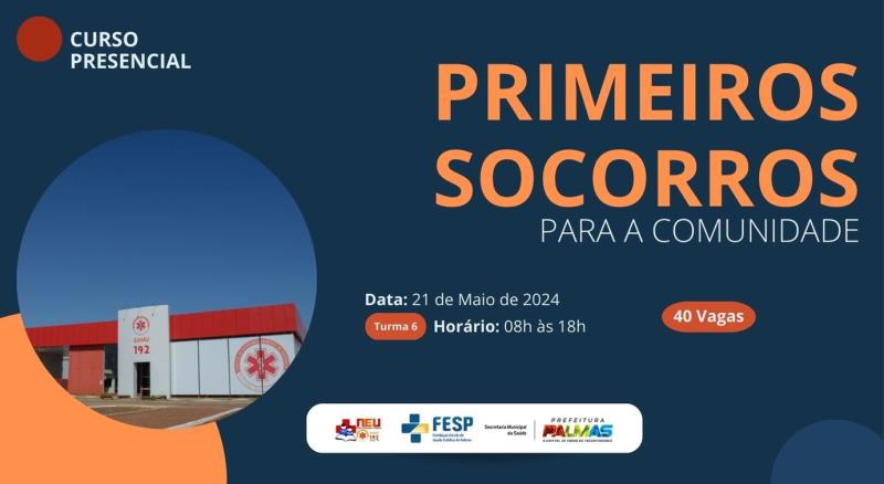 Estão abertas as inscrições para curso de primeiros socorros para a comunidade