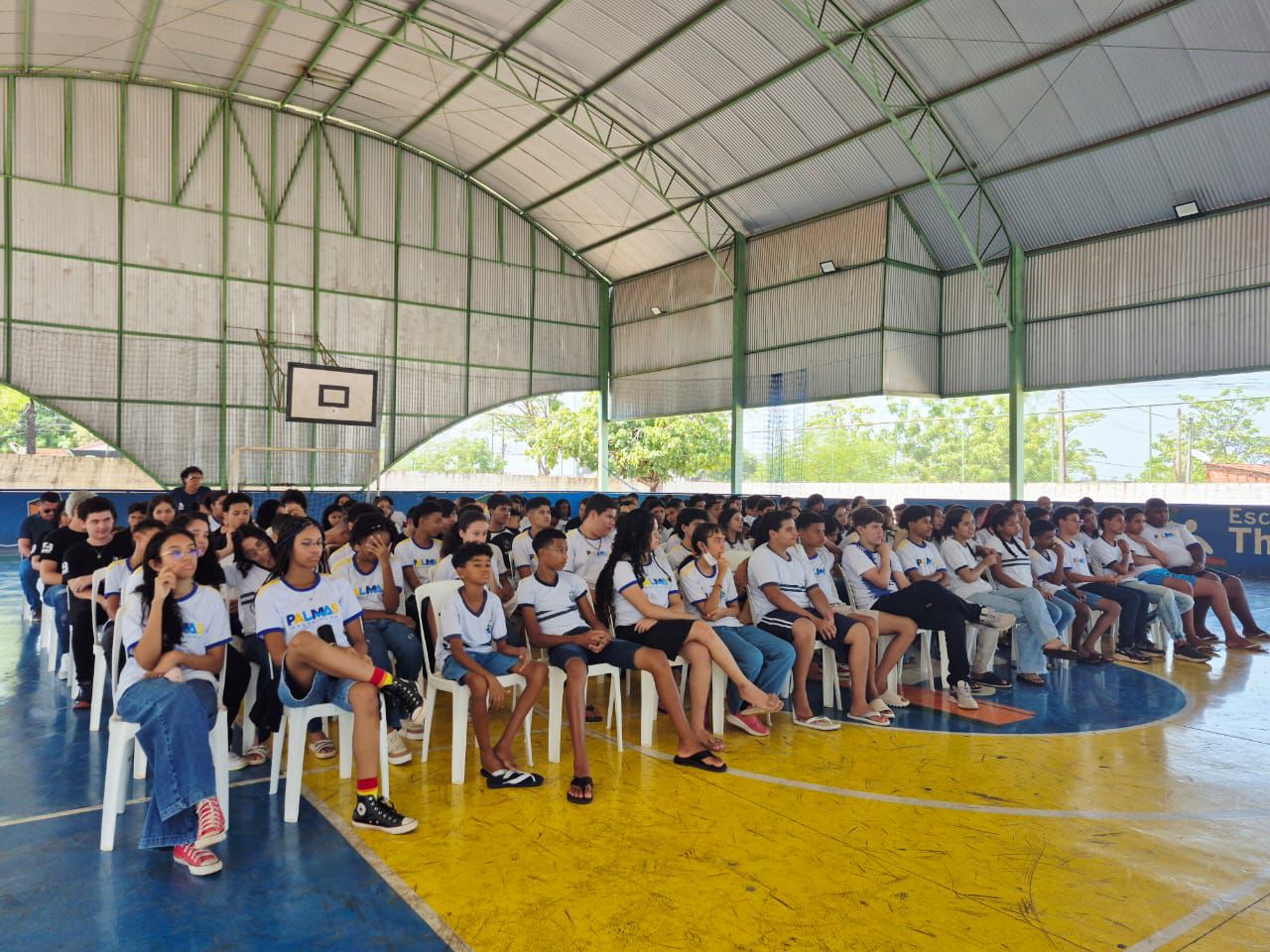 Ao todo, cerca de 280 estudantes, 140 em cada turno, participaram das atividades no Coletio Thiago Barbosa. Foto: GMP/Guardião Escolar