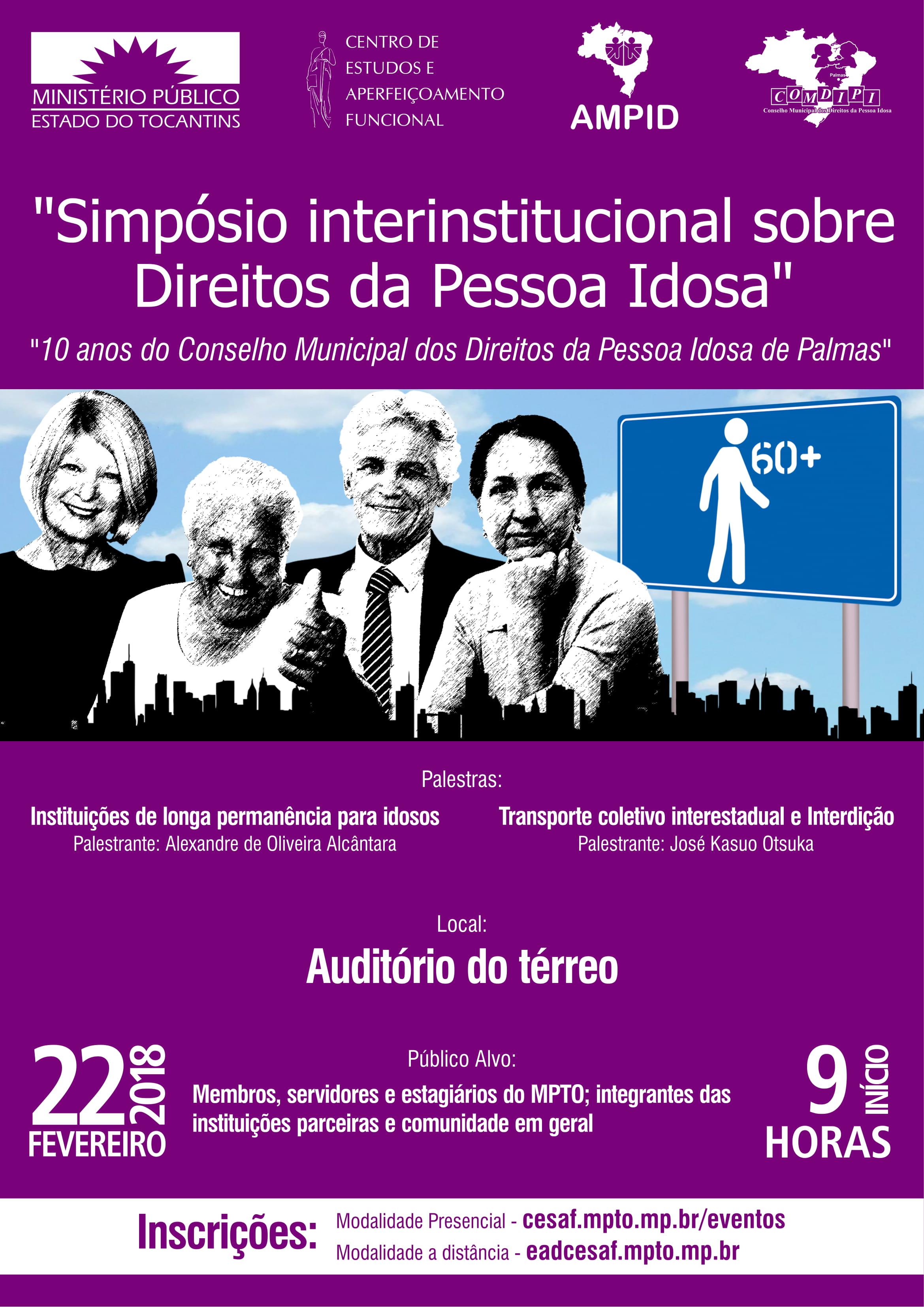 Simpósio que discutirá Direitos da Pessoa Idosa será realizado nesta quinta, 22