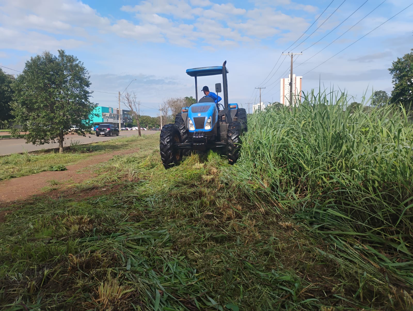 Roçagem de mato alto na Arse 72 (606 Sul)