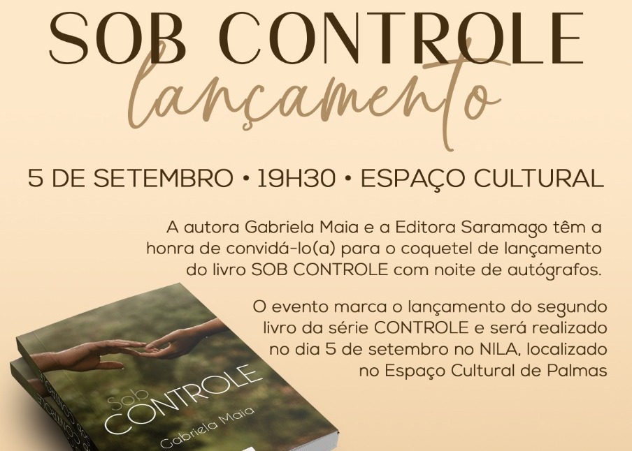 Gabriela Maia lança livro ‘Sob Controle’  nesta quinta-feira, 05, no Nila