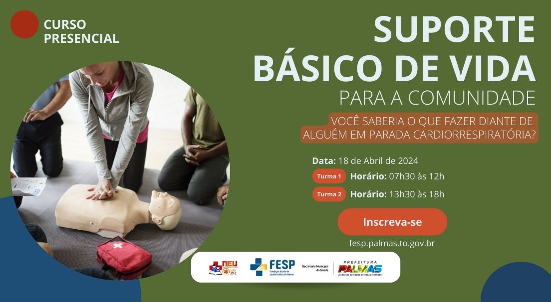 Inscrições abertas para curso ‘Suporte Básico de Vida’ para a comunidade