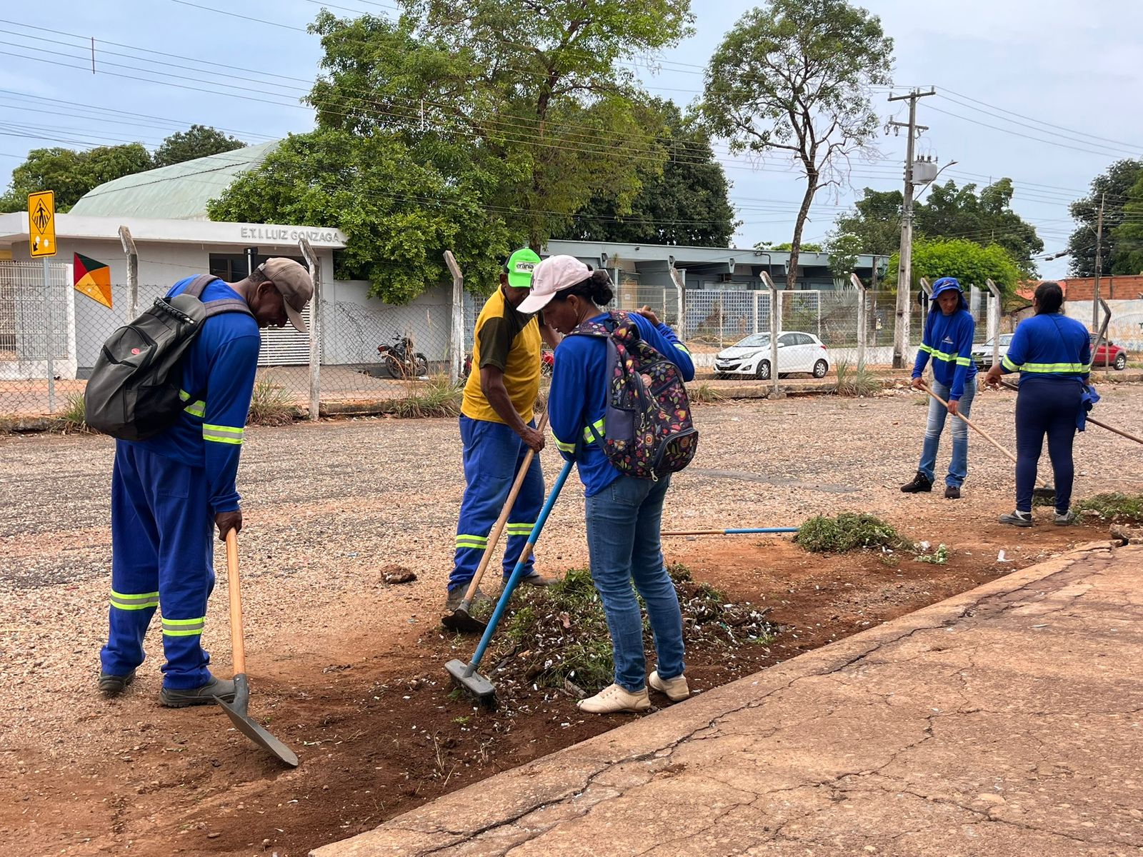 Manutenção e limpeza na Feira da 503 Norte. - Foto: Tainara Saraiva