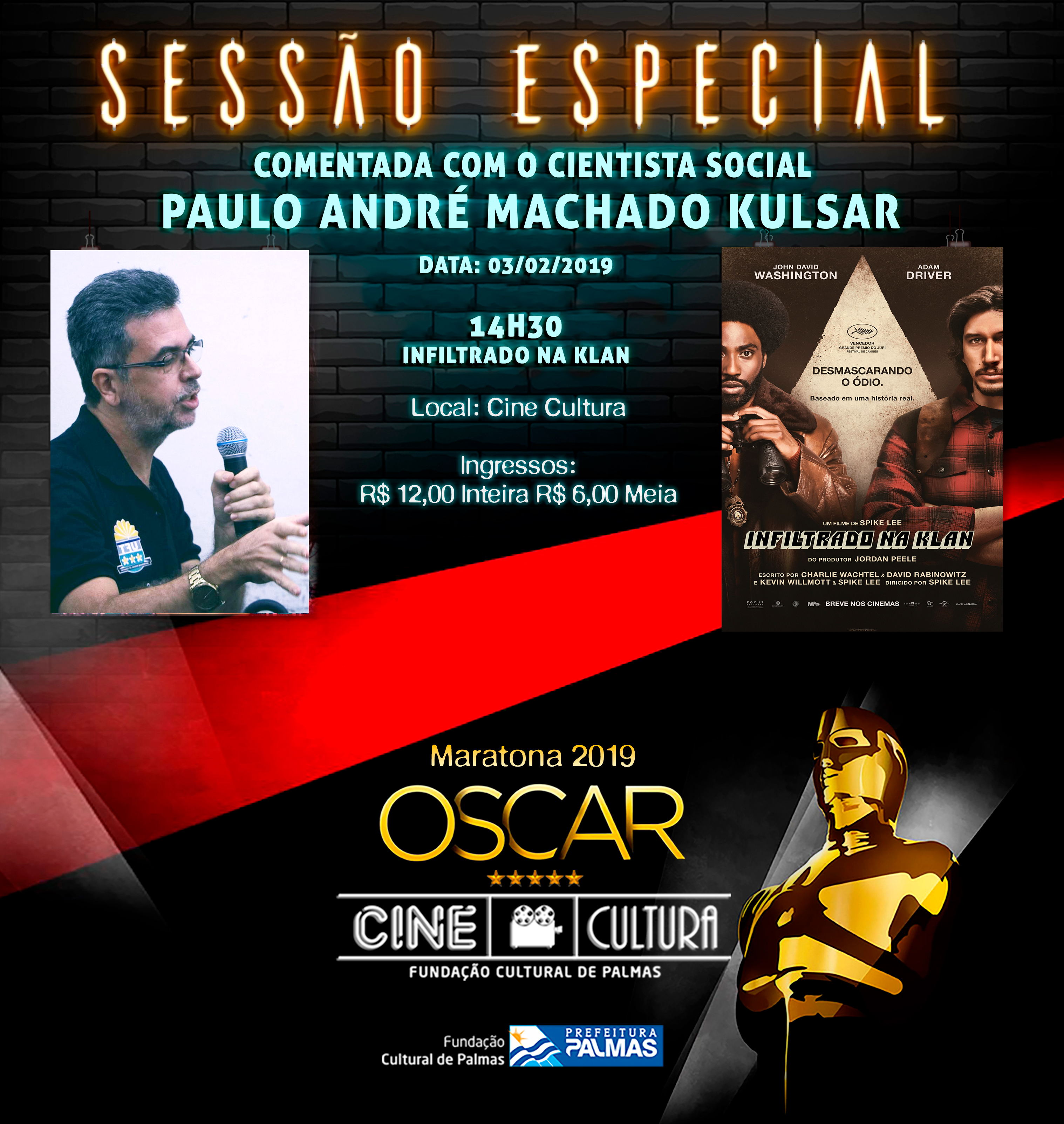 Indicado ao Oscar Infiltrado na Klan, do diretor Spike Lee terá uma sessão comentada neste domingo, 3