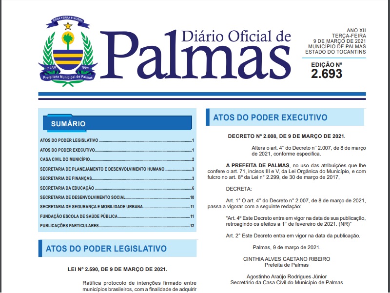 Adesão de Palmas ao Conectar é ratificada por unanimidade da Câmara de Vereadores