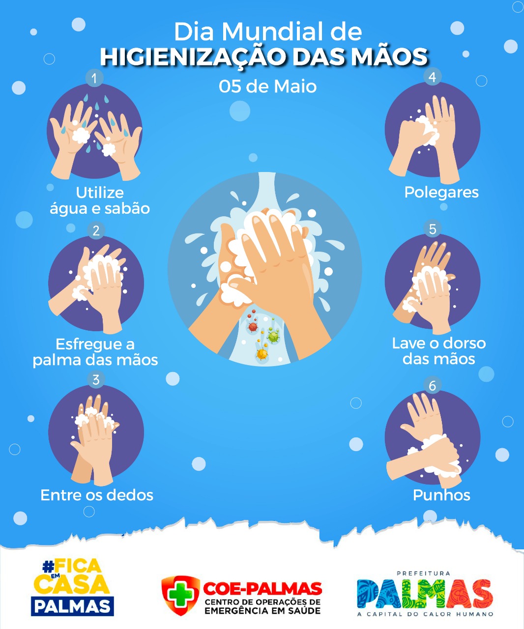 Comemore o Dia Mundial de Higiene das Mãos lavando-as várias vezes ao dia