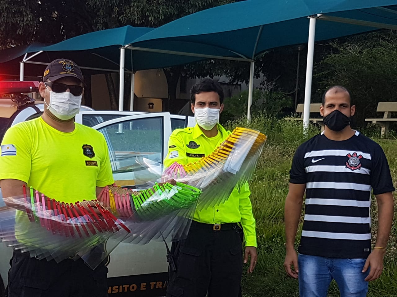 Agentes de Trânsito recebem protetores faciais em 3D da Universidade Federal do Tocantins