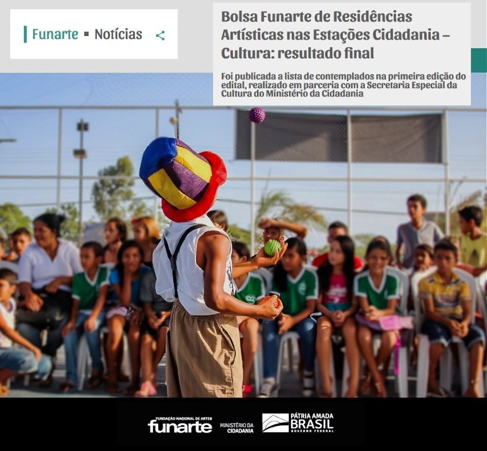 Estação Cidadania – Cultura é contemplada com projeto Bolsa Funarte de Residências Artísticas