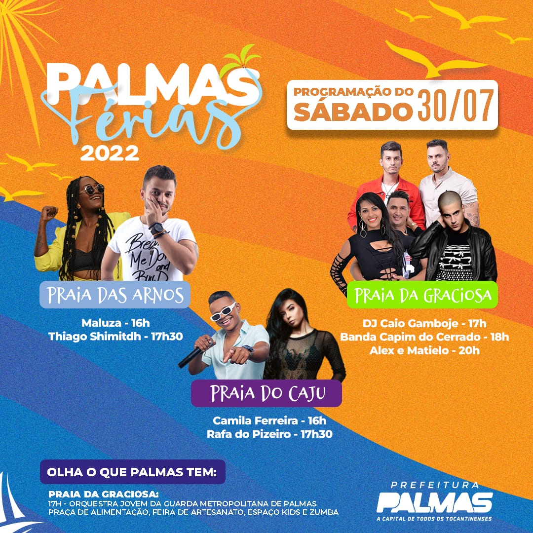 Último final de semana do 'Palmas Férias' promete muito sol, praia e diversão