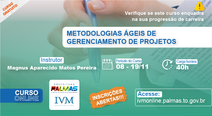 Inscrições para curso de ‘Metodologias Ágeis de Gerenciamento de Projetos’ já podem ser feitas