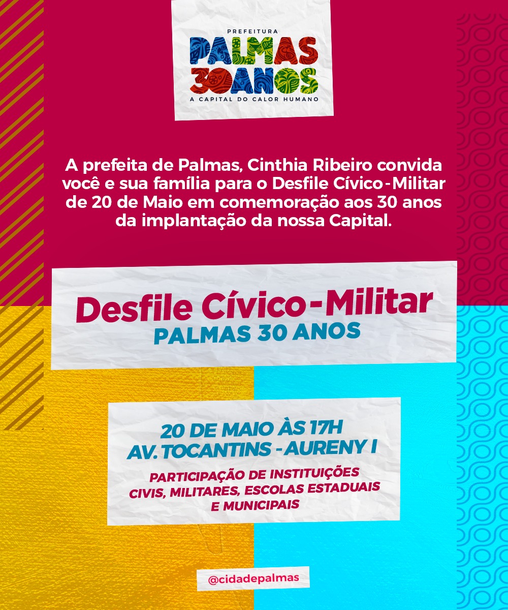 Desfile de 30 anos de Palmas será realizado no setor Aureny I